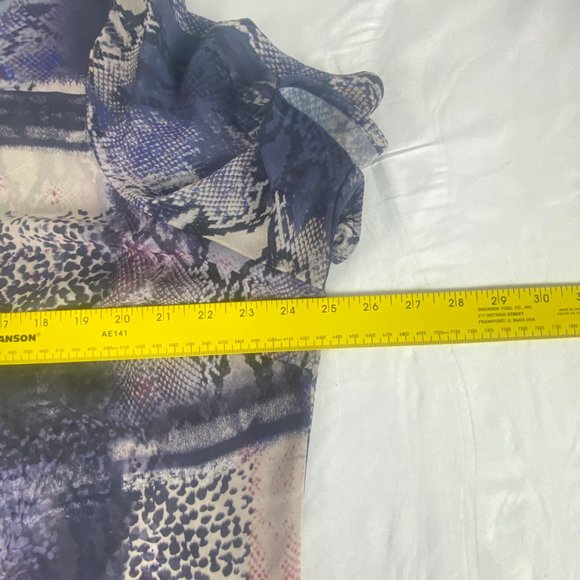 Autograph Blouse Women 18 UK 22 Flowy Sheer Top Purple Short‎ Sleeve Pullover - Picture 11 of 14